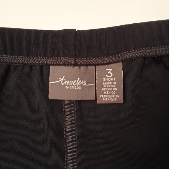 Chico's Travelers Knit Wide Leg Pants Size XL/16 Short High Rise Black Color - Picture 5 of 9